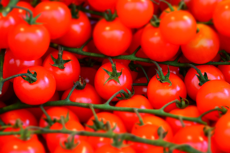 Macro detail of cherries tomatoesの写真素材