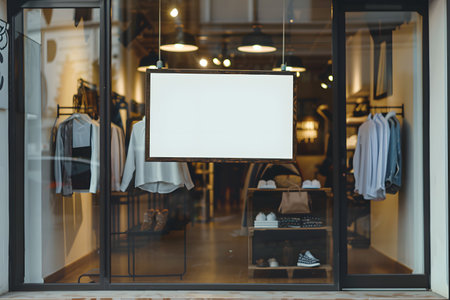 Huge big white mockup blank screen at a shopping mall or center with people. Generate AIの素材