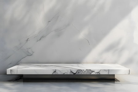 Beautiful clean marble platform in minimal modern design mockup display. Generate AIの素材