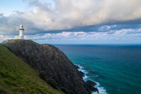 View of a lighthouse by the cliff