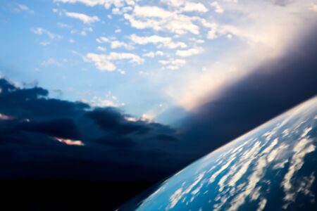 Earth-like reflection of the sky on a car's windshield