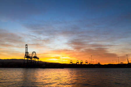 Wonderful sunset in Las Palmas port