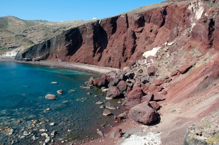 Red beach at Santorini, Greeceのeditorial素材