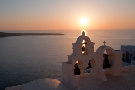 Sunset at Santorini island, Greeceのeditorial素材
