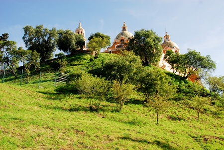 "Santuario de los remedios", Cholula, Puebla (Mexico)の写真素材