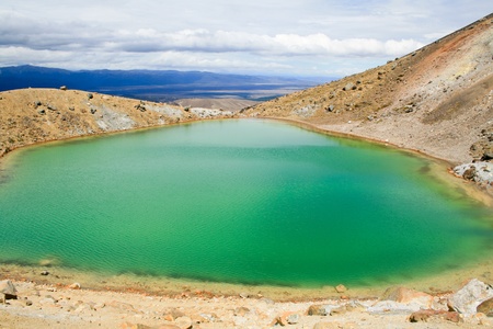Emerald Lakes in the Tongariro Alpine Crossingの写真素材