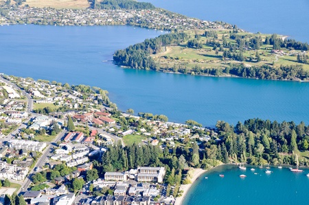 Queenstone and Wakatipu lakeの写真素材