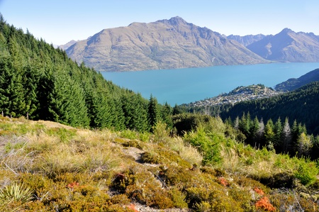 Lake Wakatipu, Queenstown, New Zealandの写真素材