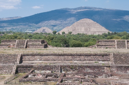 Teotihuacan from the temple of Quetzalcoatl,  Mexico の写真素材