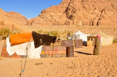 Berber tent in theWadi Rum desert  Jordan の写真素材