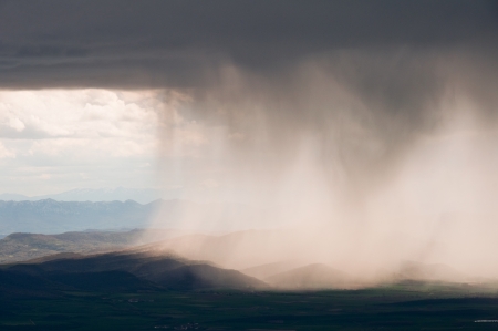 Rain Storm over Aizkorri range , Basque Country  Spain の写真素材