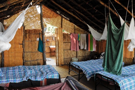 Cabin at North Lwanga National Park, Zambiaのeditorial素材