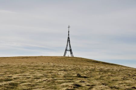 Cross of Gorbea mountain, Basque Country, Spainのeditorial素材