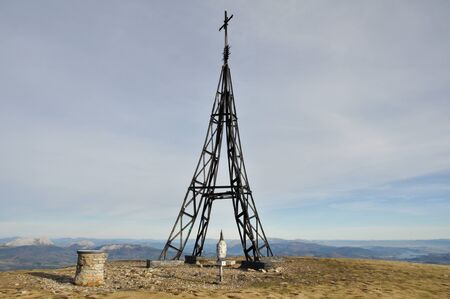Cross of Gorbea mountain, Basque Country, Spainのeditorial素材