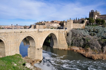 Bridge of San Martin, Toledo, Spainのeditorial素材