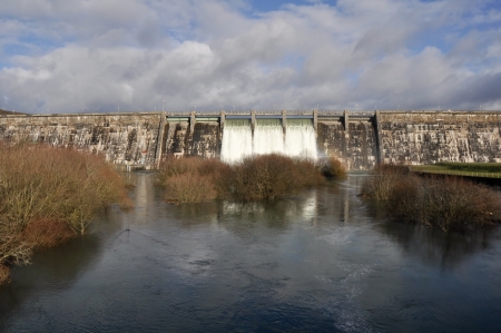 Dam over Zadorra river, Basque Country, Spainの写真素材