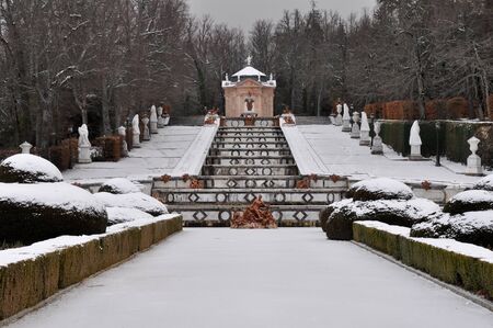 Cascade fountain at La Granja de San Ildefonso Palace, Spainのeditorial素材