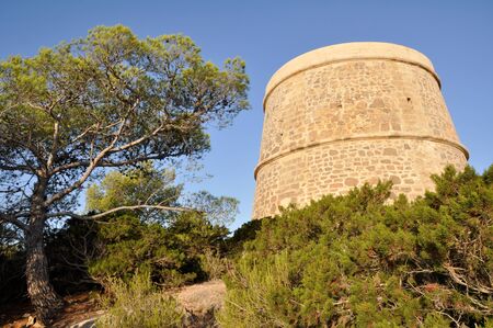 Tower of Den Valls, Ibiza, Spainの写真素材