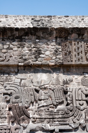 Glyph in the archaeological site of Xochicalco, Mexicoの写真素材