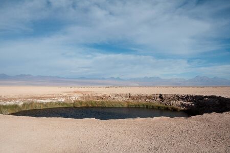 Lagoon of Eyes of the Salt Flat, Chileの写真素材