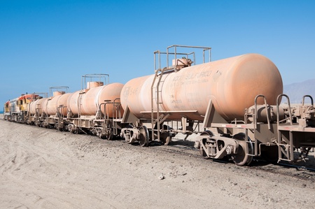 Cargo train, Atacama desert  Chile のeditorial素材