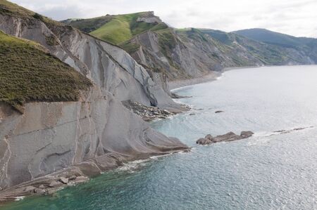 Flysch of Zumaia, Guipuzcoa, Basque Country, Spainの写真素材