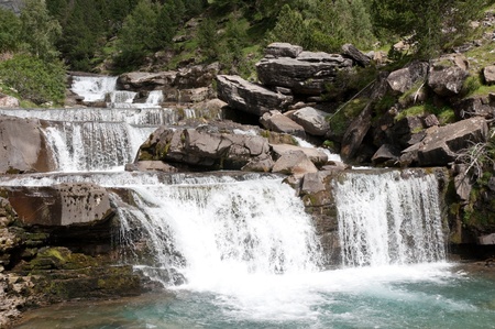 Waterfalls, Pyrenees, Spainの写真素材