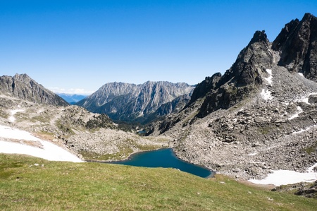 Aiguestortes and Sant Maurici National Park, Pyrenees, Spainの写真素材