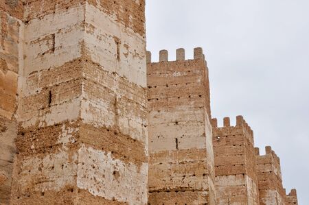 Walls of Burgalimar Castle in Banos de la Encina, Jaen, Spain