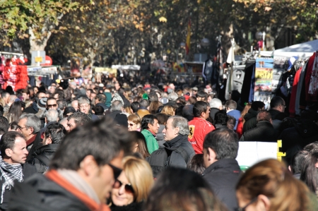 Scene from El Rastro flea market on December 8, 2013 in Madrid, Spain のeditorial素材