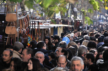 Scene from El Rastro flea market on December 8, 2013 in Madrid, Spain のeditorial素材