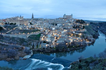 Panoramic view of Toledo at dawn, Spain