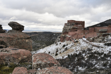 Castle of Peracense in Teruel province, Aragon, Spainのeditorial素材