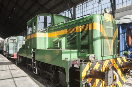 Old trains in railway museum of Madrid  Located in the Las Delicias Station, is one of the largest...