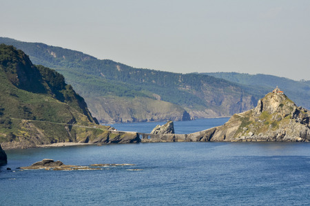 San Juan de Gaztelugatxe from Machichaco Cape, Basque Countryの写真素材