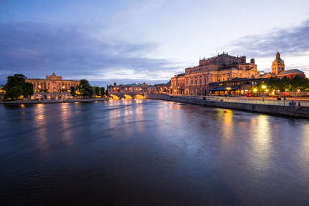 Summer evening panorama of the Old Town in Stockholm, Sweden のeditorial素材