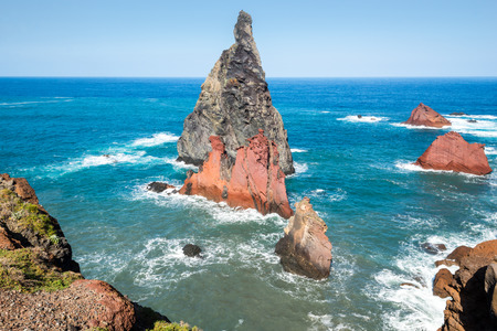 Volcanic rocky formations on Ponta de Sao Lourenco, Madeiraの写真素材
