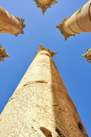 Columns in Jerash ruins, Jordanの写真素材