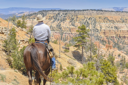 Cowboy in Bryce Canyon national park, USAの写真素材