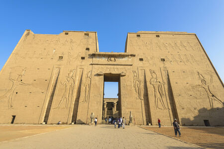 The Temple of Horus, also Temple of Edfu, Egyptの写真素材