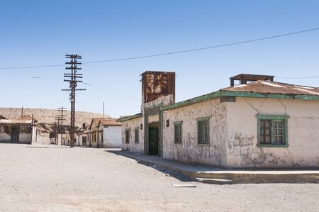 Saltpeter works of Humberstone, deserted town in Chileの写真素材
