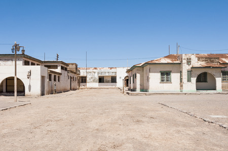 Saltpeter works of Humberstone, deserted town in Chileの写真素材
