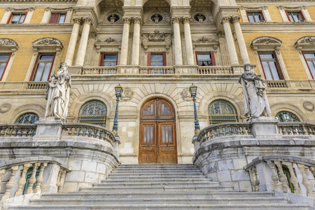 Facade of the City Hall of Bilbao, Spainのeditorial素材