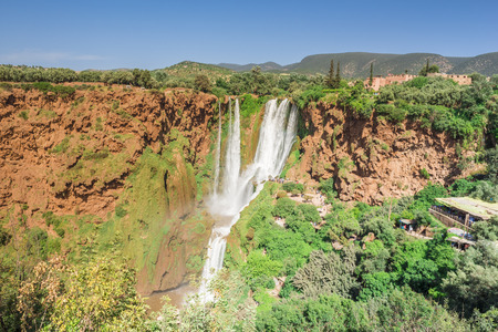 Ouzoud waterfalls Grand Atlas in Moroccoの写真素材