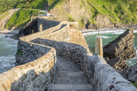 Path to San Juan de Gaztelugatxe, Spainの写真素材