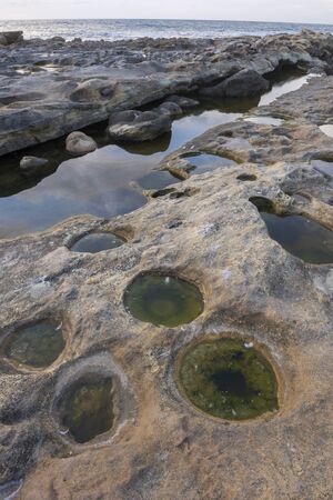 Beach of Fossils, Jaizkibel in Basque Country, Spainの写真素材