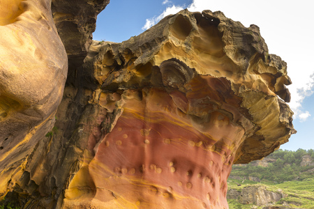 Colorful rocks in the valley of Labetxu, Jaizkibel, Basque Country, Spainの写真素材