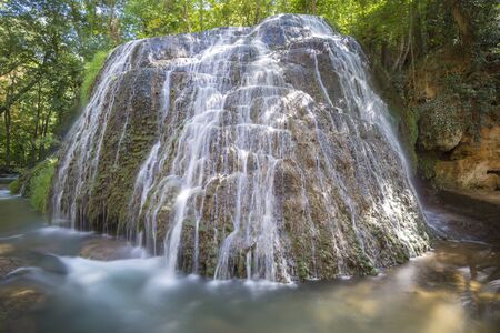 Waterfall at the Monasterio de Piedra Natural Park, Zaragoza, Spainの写真素材