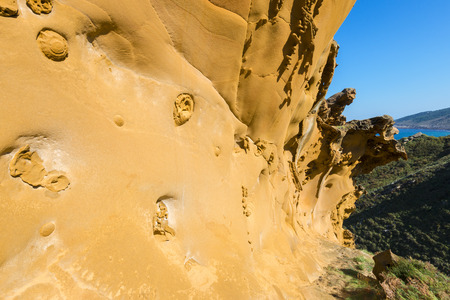 Sandstone in Jaizkibel, Basque Country, Spainの写真素材
