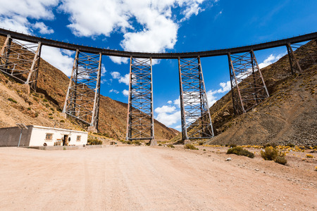 The Polvorilla viaduct in the Northwest of Argentinaのeditorial素材